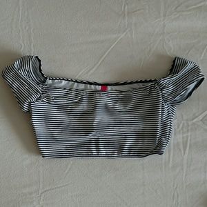 VS Off The Shoulder Striped Bikini Top